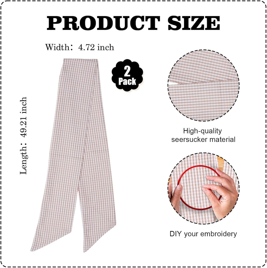 Brown Gingham Wreath Bow Set by [Brand Name] - 2 Pack Door Decoration | 5.12” Wide x 54.33” Each for Thanksgiving
