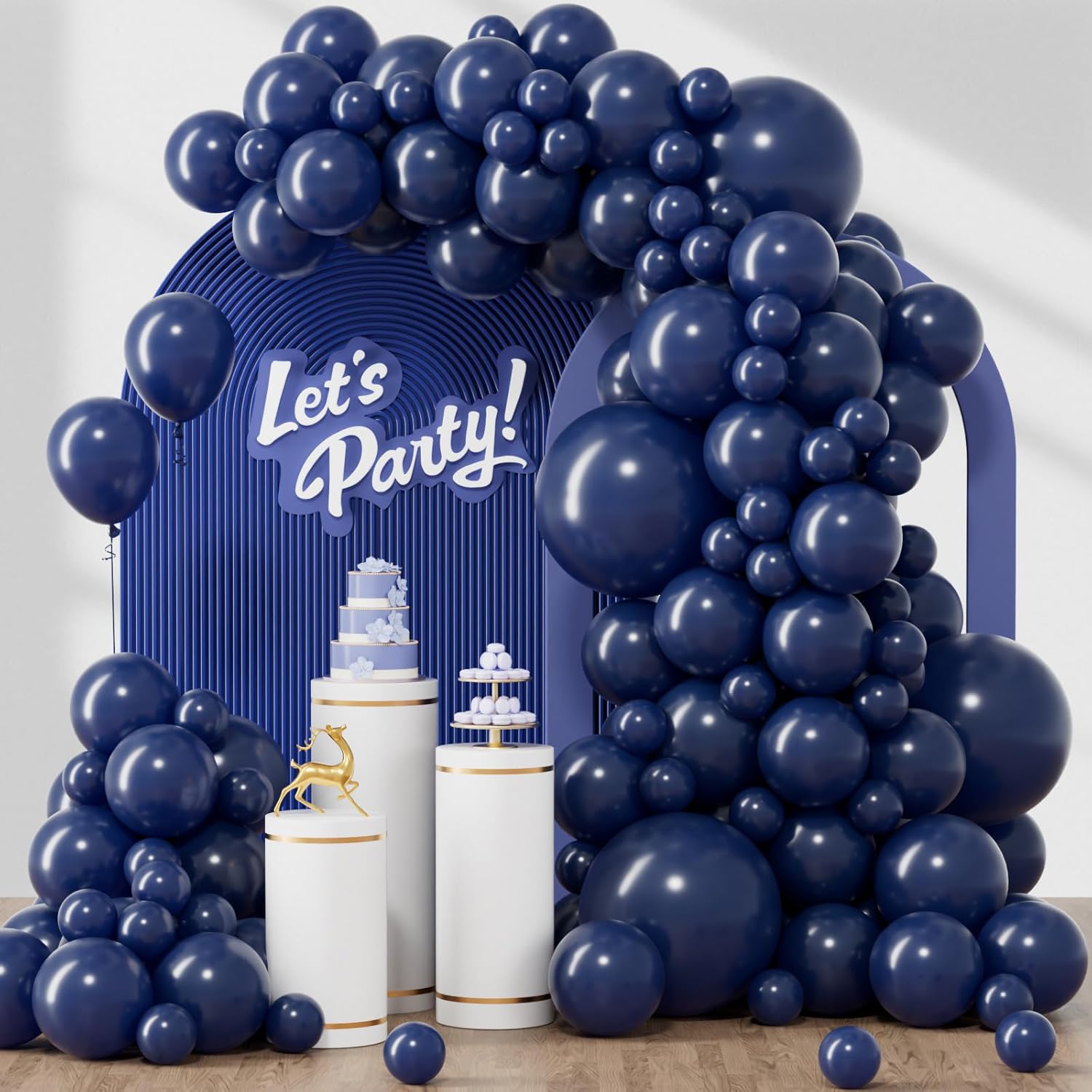 Skiennix Navy Blue Balloons - 120-Piece Set in 5, 10, 12, 18 Inch Sizes | Perfect for Graduation, Weddings & Birthdays