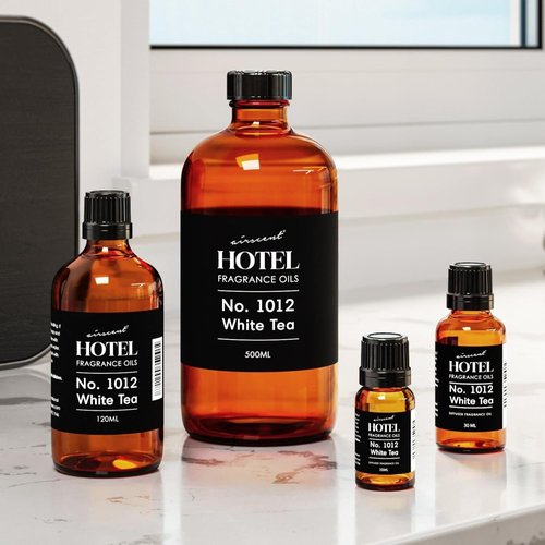 AirScent Hotel Diffuser Oil No. 1012 - Premium White Tea Scent for Ultrasonic & Waterless Diffusers | 10 mL Glass Dropper Bottle