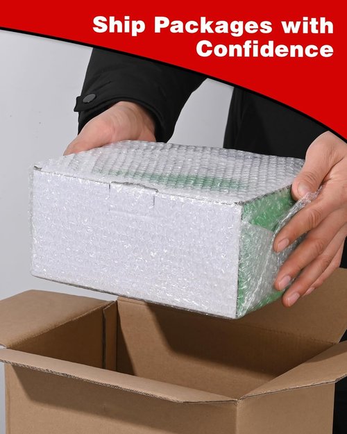 Bubble Cushioning Wrap Rolls by [Brand Name] - 2-Pack, 3/16" x 17" x 72' ft, Includes 20 Fragile Stickers for Safe Shipping