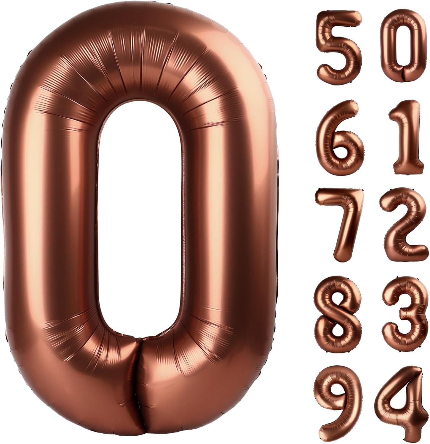 Regine Switzerland Dark Brown Number Balloon - 40 Inch Coffee Brown 0 for Birthday Party Decorations