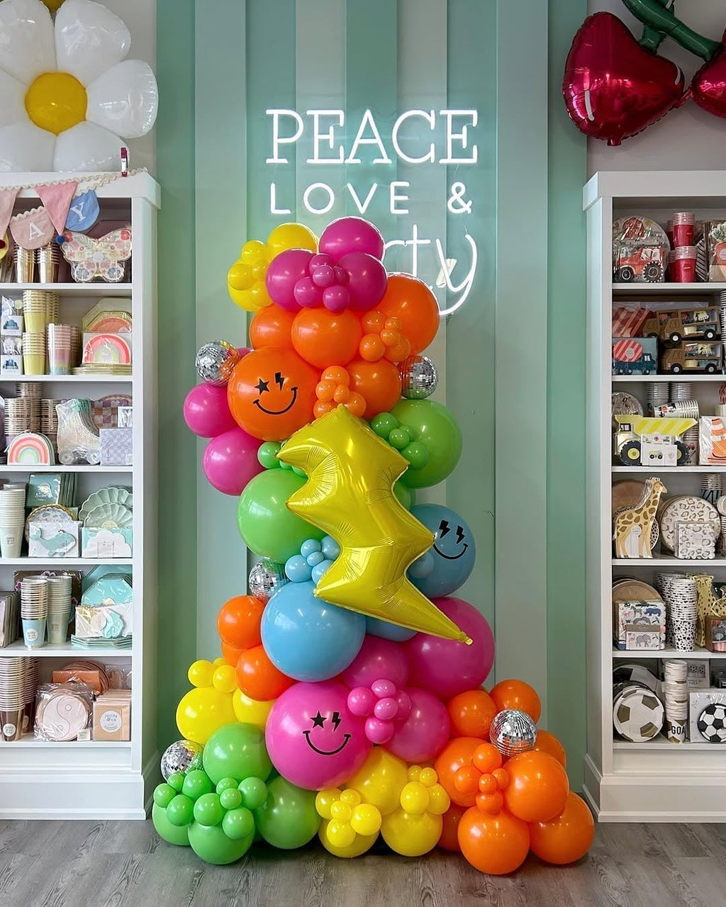 Skiennix 141 Pcs Rainbow Balloon Arch Kit - Vibrant Neon Colors for Tropical Luau & Birthday Celebrations