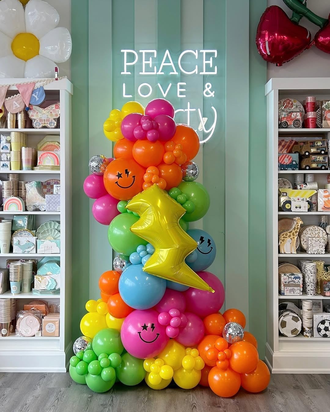 Skiennix 141 Pcs Rainbow Balloon Arch Kit - Vibrant Neon Colors for Tropical Luau & Birthday Celebrations