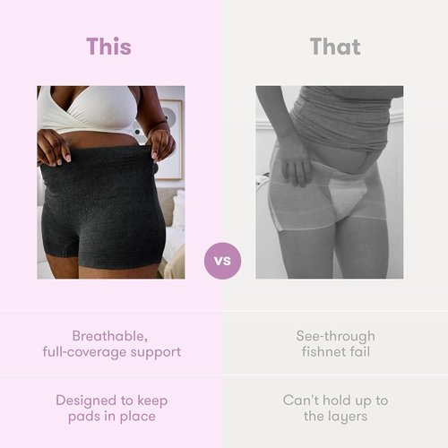 Frida Mom Postpartum Underwear - 8pc Disposable Boyshort Panties, Seamless Stretch Support | Size Regular (28in-42in)