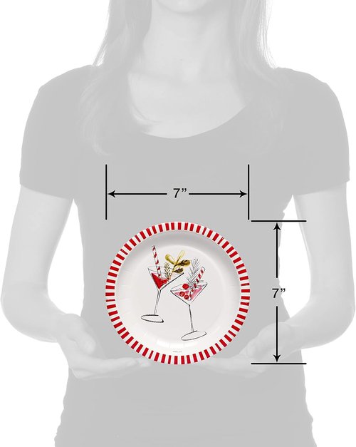 Kathy Davis 36-Count Dessert Plates - 7-Inch Christmas Party Supplies by American Greetings
