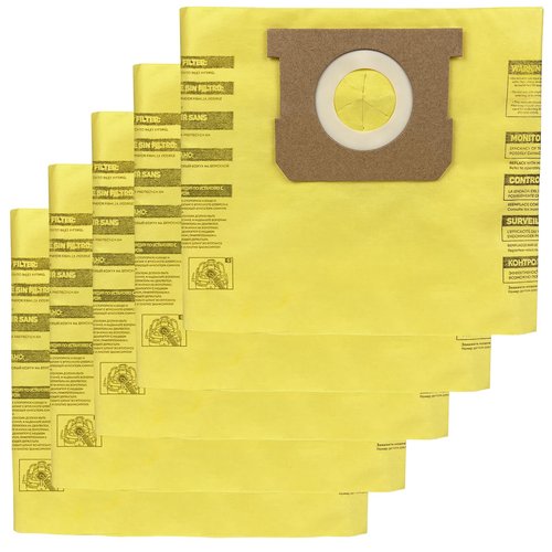 5 Pack 91964 Type D Vacuum Filter Bags Compatible with Shop-Vac 4 Gallon Vacuum, Replacement 9196400 9196433 High Efficiency Dust Collection Bag