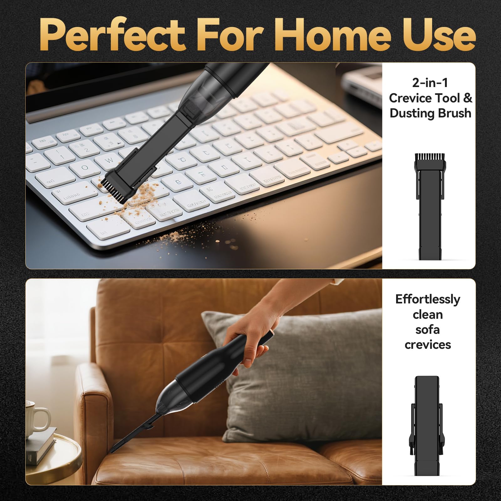 Blozor Handheld Vacuum Cordless -Car Vacuum Portable Rechargeble -Hand Held Small Vacuum Cleaner Car Seats, Home, Quick Clean up, Strong Suction, Lightweight, Includes Crevice Nozzle & Brush-H3