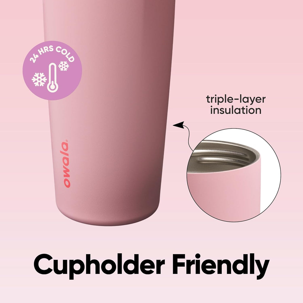 Owala FreeSip Sway Insulated Stainless Steel Water Bottle - 30oz, BPA-Free, Leak Proof, Pink
