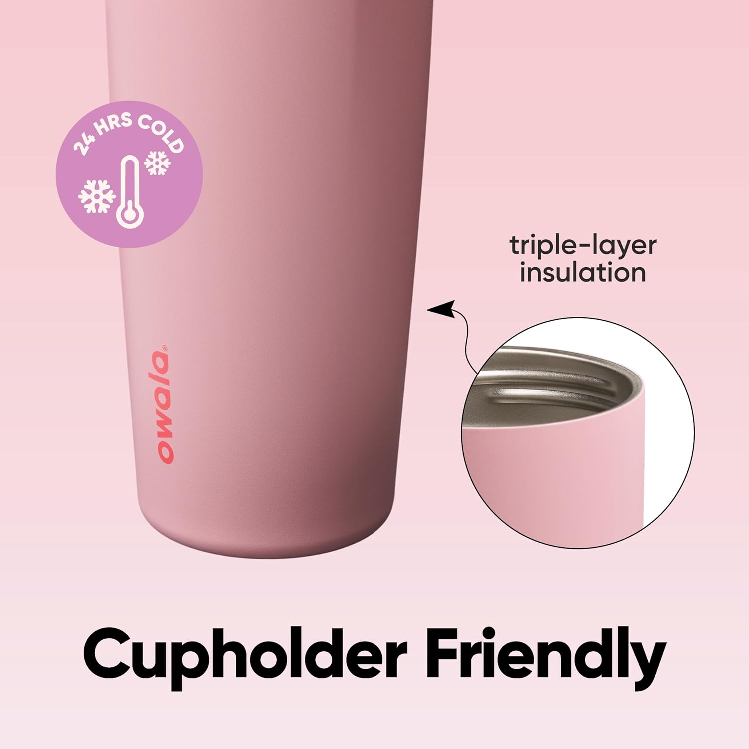 Owala FreeSip Sway Insulated Stainless Steel Water Bottle - 30oz, BPA-Free, Leak Proof, Pink