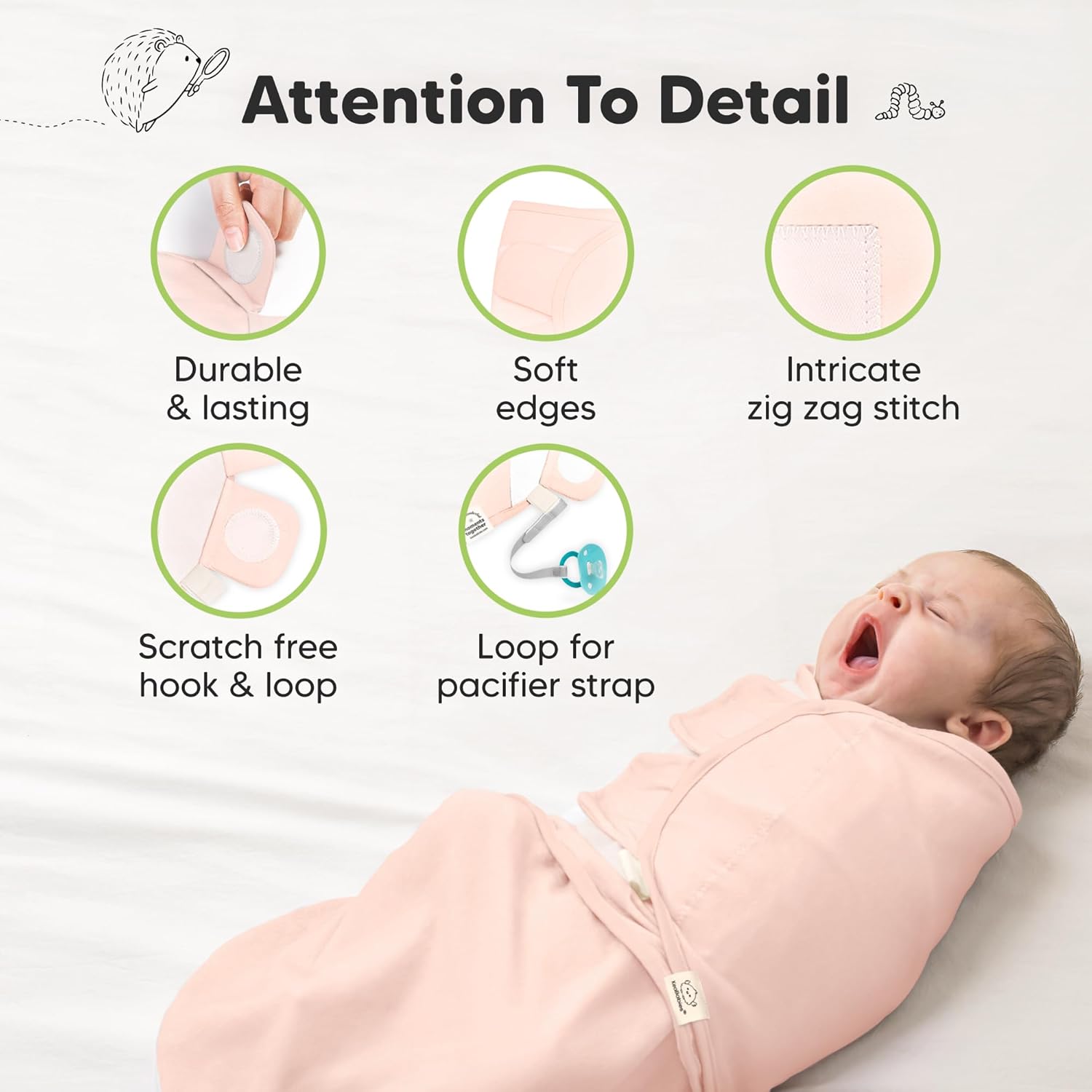 Organic Baby Swaddle Sleep Sacks by [Brand Name] - Soft & Snug for Newborns 0-3 Months | 3-Pack in Angelic