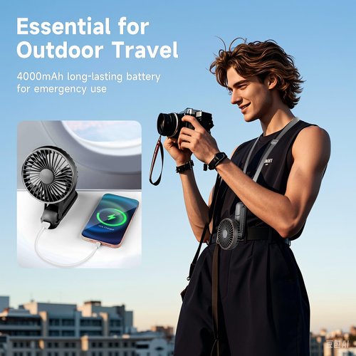 Dhenrio Portable Handheld Fan, [Up to 15 Working Hours] 180° Foldable Personal Fans, USB Rechargeable Mini Hand Fan for Travel/Summer/Outdoor/Office, 5 Speeds Adjustable, LED Display,Black