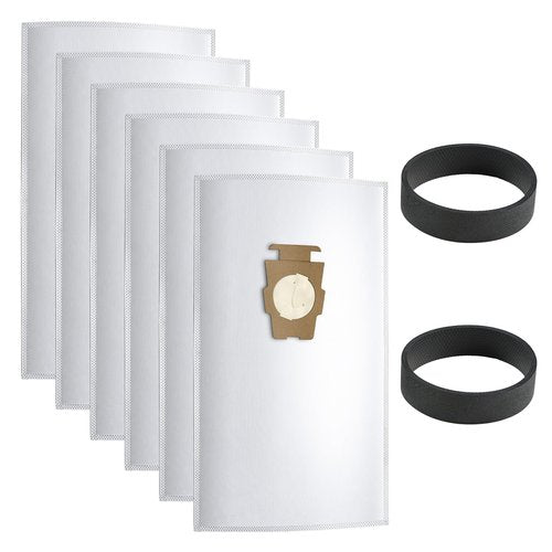 SUNRRA 6 Bags + 2 Belts Vacuum Bags Compatible with Kirby Vacuum Cleaner Bags, Solid Cloth Dust Bag Fit All Kirby Generation & Sentria Models, Part # 205811 204814 204811 Style F
