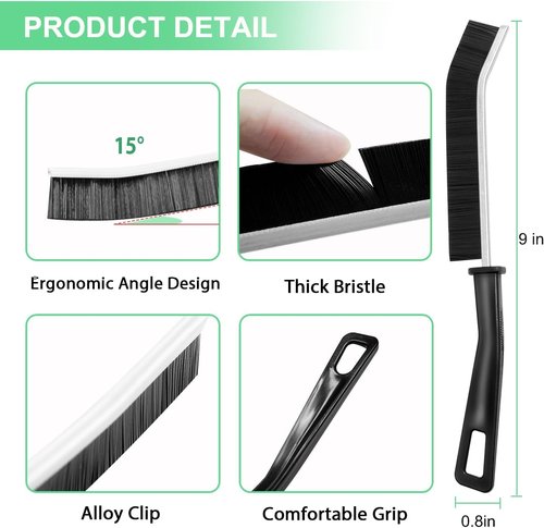 Crevice Cleaning Brush Set by [Brand Name] - Hard Bristle Grout Scrub & Multifunctional Tool | 12PCS for Kitchen, Bathroom & Corners