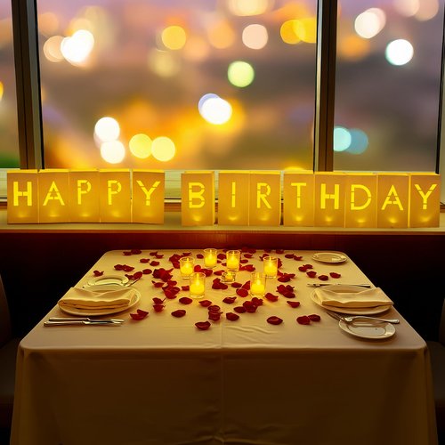 Velsyn “Happy Birthday” Light up Letters - Luminary Paper Bags for Birthday Banner and Sign