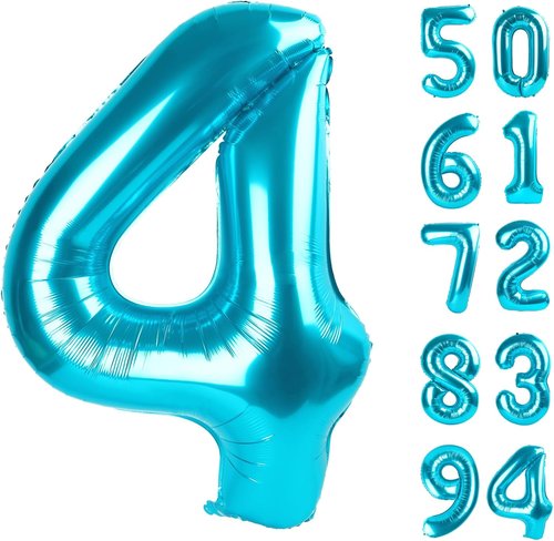 Blue Number 4 Balloon by [Brand Name] - 40 Inch Large Party Decoration for 4th Birthday Celebrations