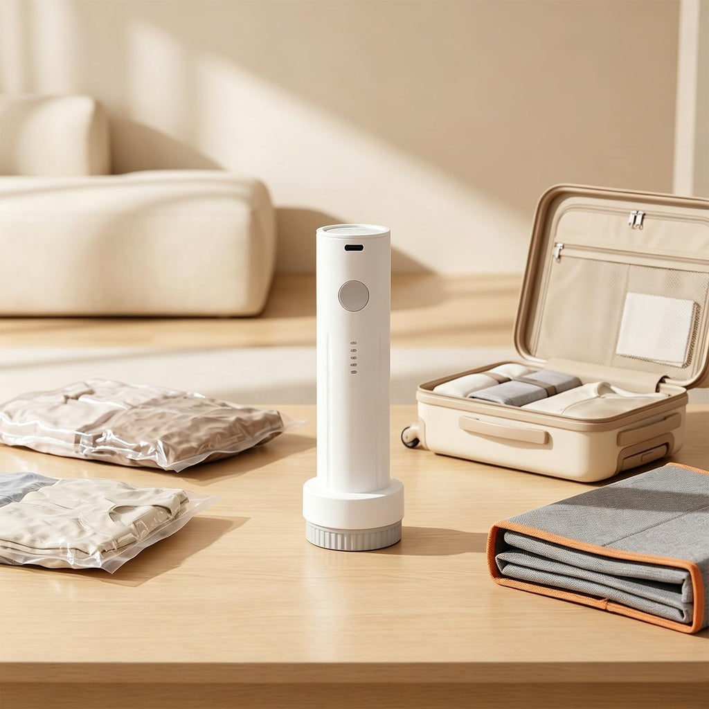 OVRRCSME Cordless Electric Vacuum Pump for Vacuum Storage Bags Travel Air PUM（Storage Bags Not Included in This Package）
