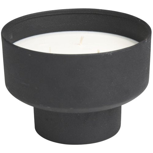 Deco 79 Metal Decorative Candle Campfire Scented Matte 50 oz 3 Wick Aromatherapy Candle with White Wax, Wax Aromatherapy Candle 7" x 7" x 5", Black