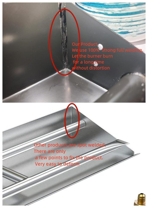 Americangaslos 15"-28" Burner Pan for Gas Fireplace Gas Fireplace Burner Gas fire pits Gas Logs Natural Gas and Propane Burner(18 Inch Two Pipe) Appearance Patent Applied