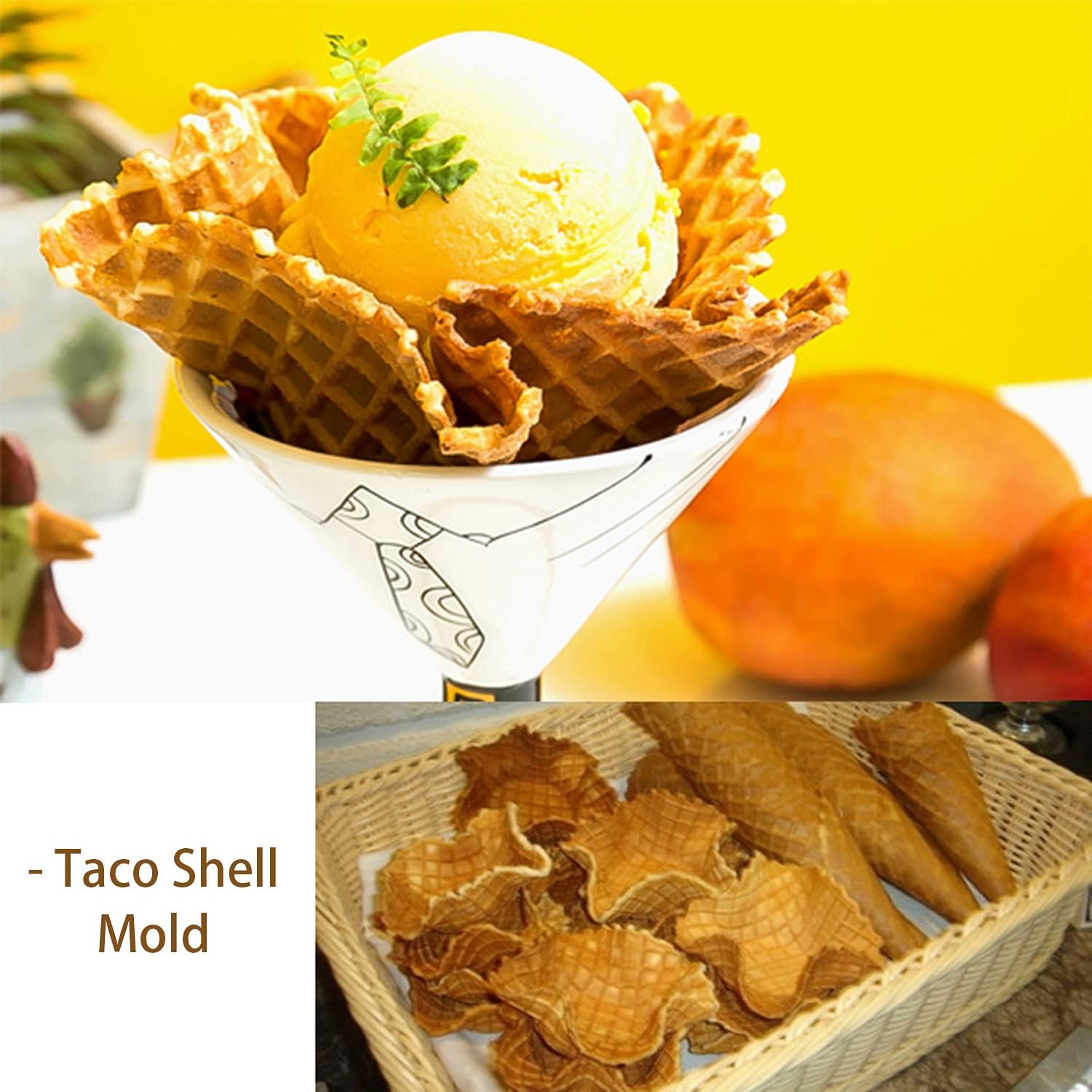 Tosnail Taco Shell Bowl Set - 8-Pack Non-Stick 6.5 Inch Tortilla Pan for Baking & Salads
