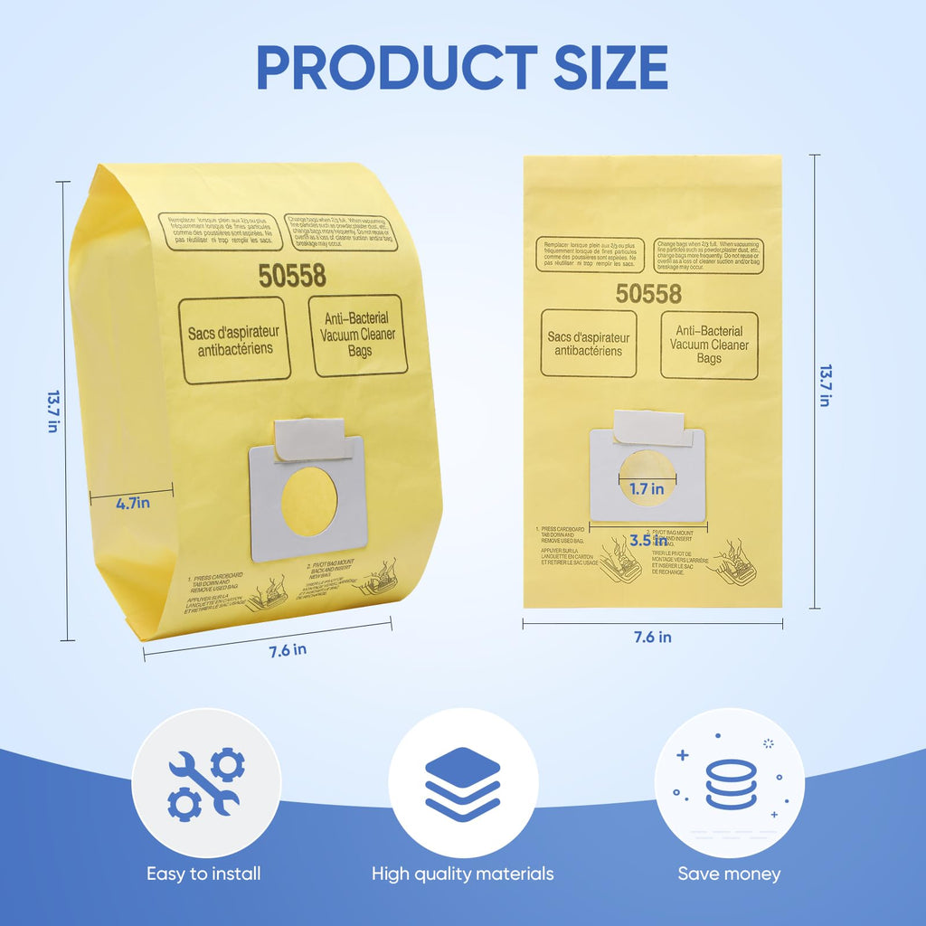 BIHARNT 20 Pack vacuum bags Compatible with Kenmore Canister 5055, 50557,50558 and Type C,C-18, 53292, 200 Series, 400 Series, 600 Series, 700 Series, 800 Series Vacuum
