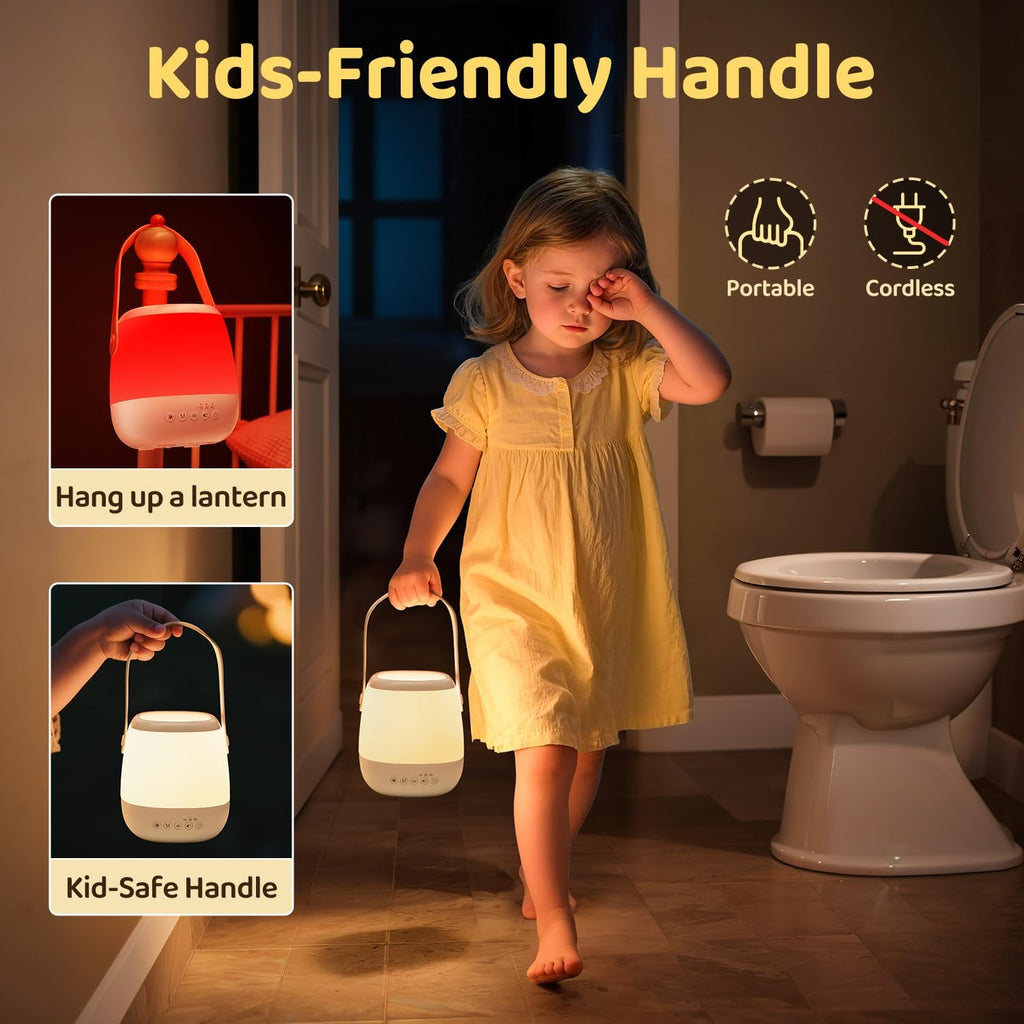 Skiennix Baby Night Light Sound Machine - 35 Colors & 12 White Noise Options | Portable USB Rechargeable Lamp