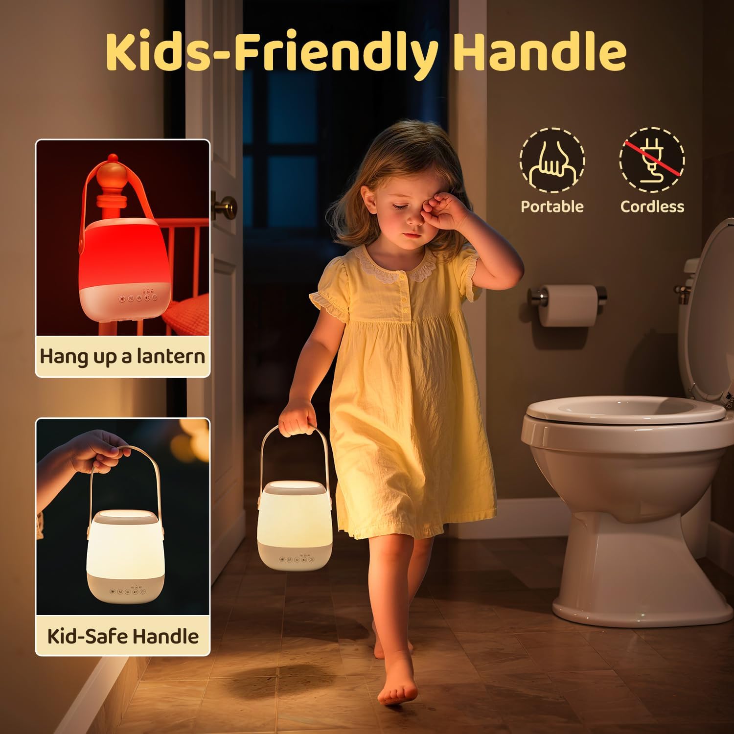 Skiennix Baby Night Light Sound Machine - 35 Colors & 12 White Noise Options | Portable USB Rechargeable Lamp