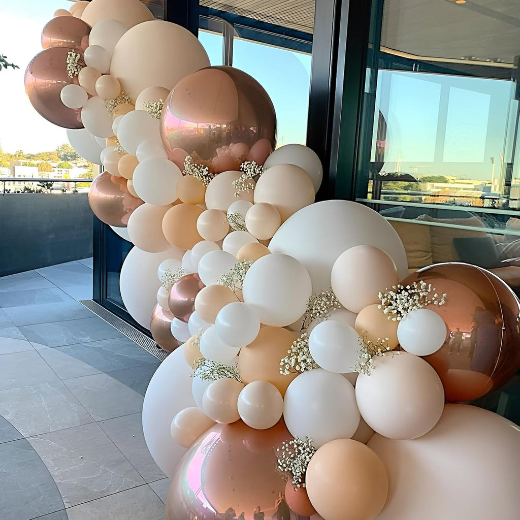 Voircoloria 12-Inch Nude Latex Blush Balloons - 110pcs for Weddings, Graduations & Parties