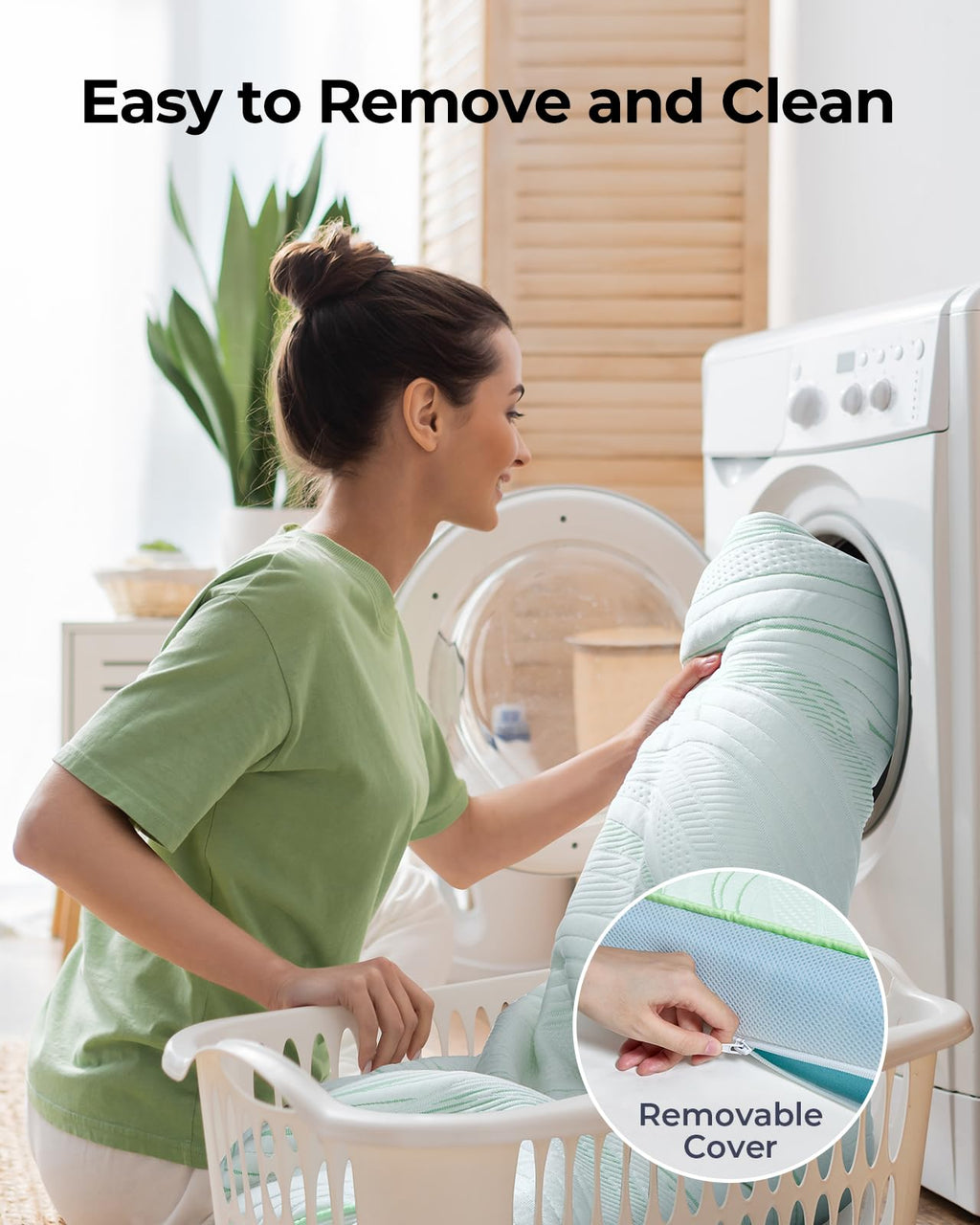 PERLECARE Firm Mattress Topper Queen- 3 Inch Bamboo Memory Foam Mattress Topper for Pressure Relief, Queen Bed Topper Suitable for Side Sleepers and Back Sleepers, Removable & Washable