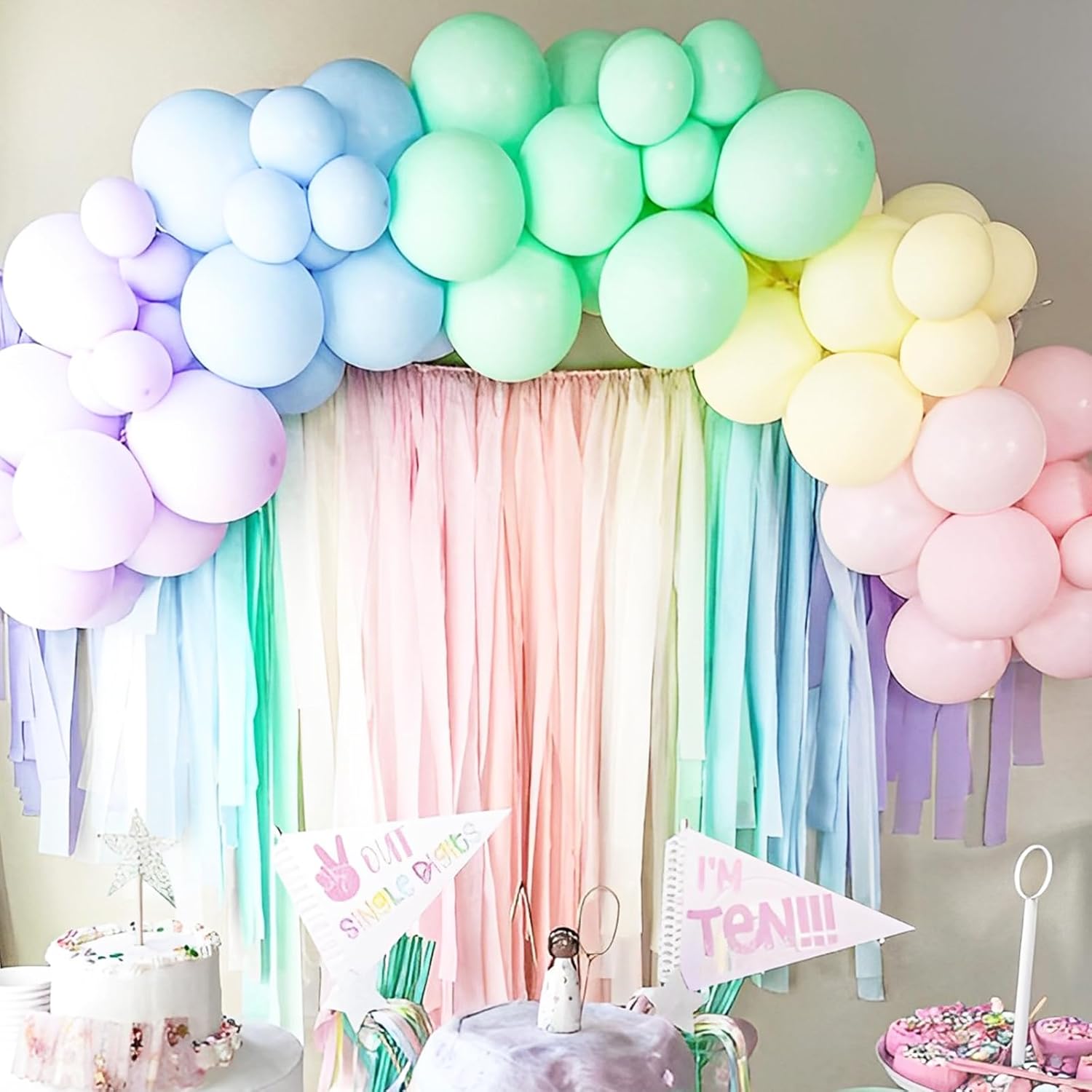 Voircoloria Pastel Balloons - 66 Pack 12-Inch Macaron Latex Balloons for Celebrations & Parties