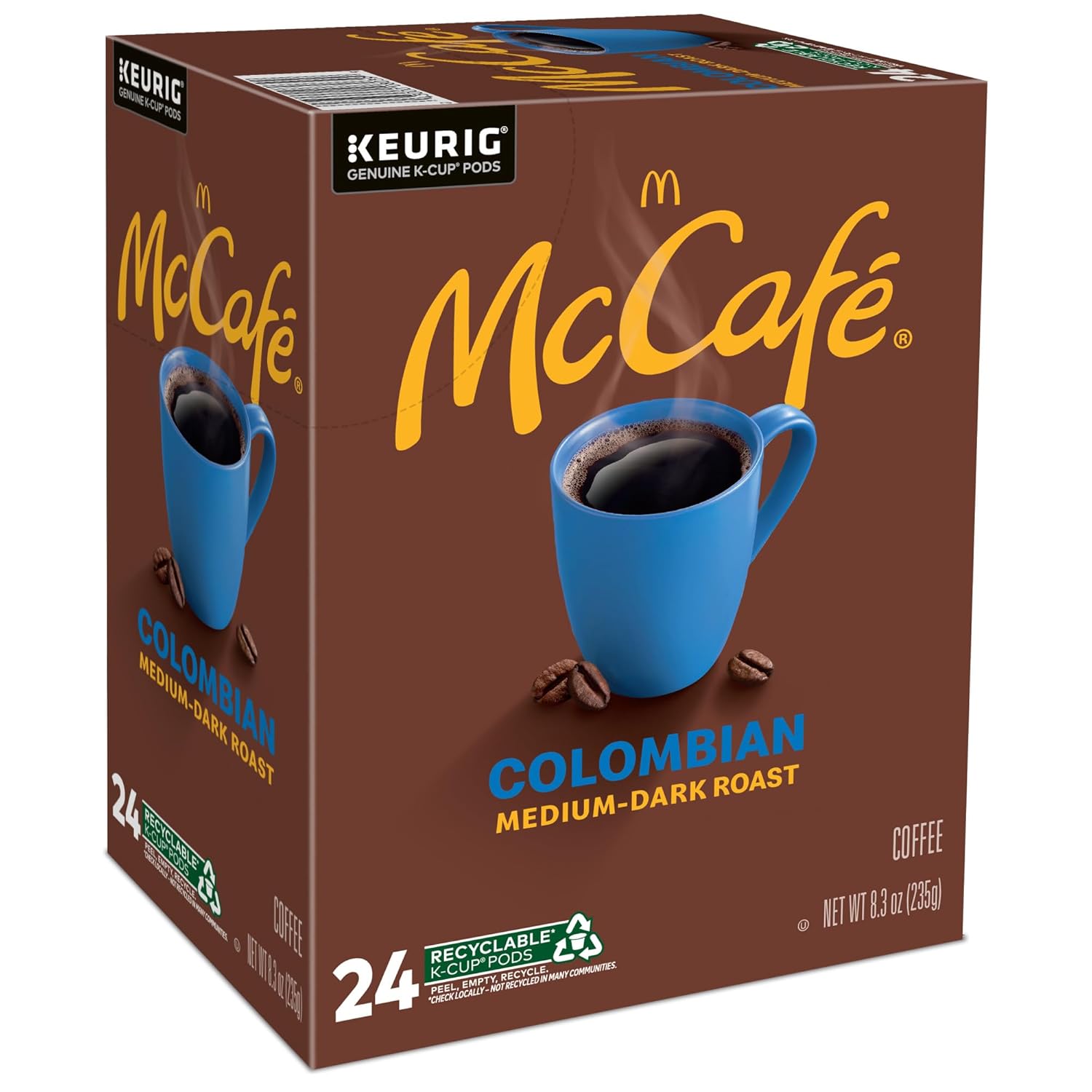McCafe Colombian Coffee K-Cup Pods - Medium Roast, 96 Count (4 Packs of 24)