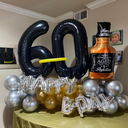 Black Number 0 Balloon - 40 Inch Large Foil Mylar Helium Balloon for Birthday & Graduation Celebrations