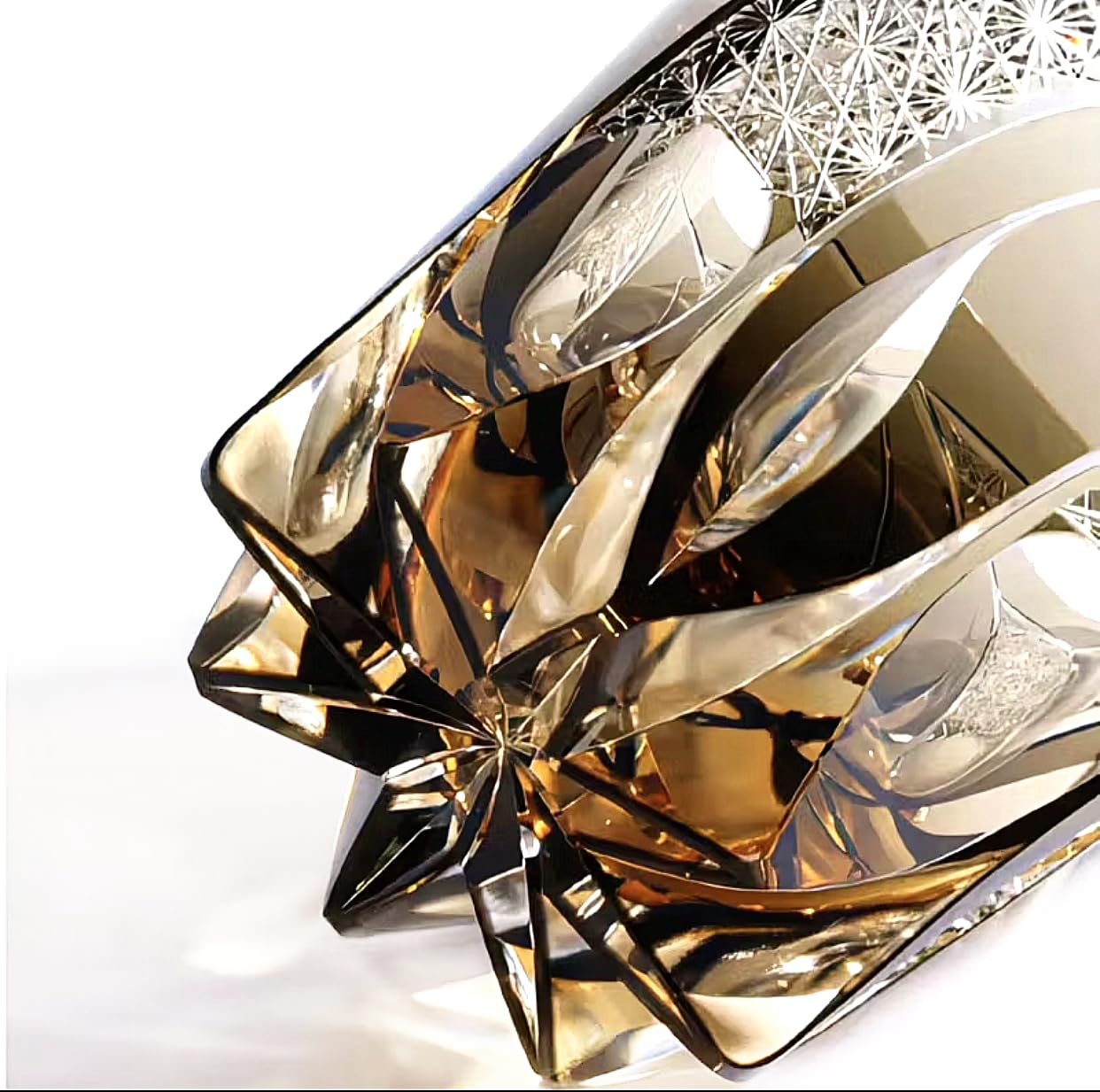 JEKE Hand Cut Crystal Whisky Glass 320ml Edo style Whiskey Glasses -Cocktail-Vodka-Beer Drinkingware Glasses IN GIFT CARTON (C)