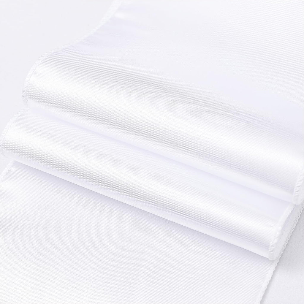 Regine Switzerland Satin White Chair Sashes - 7 X 108 Inch Bows for Weddings & Events | Pack of 50