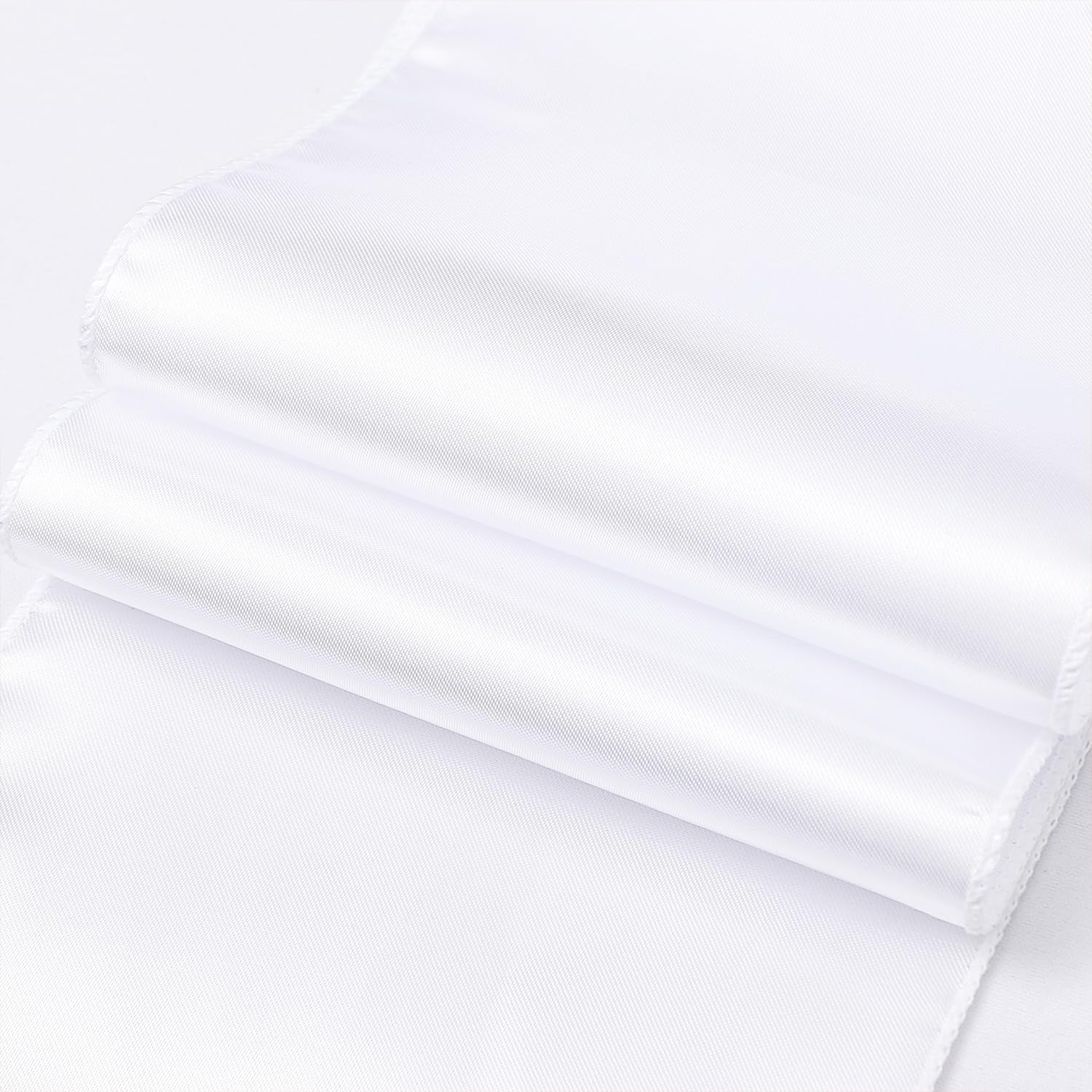 Regine Switzerland Satin White Chair Sashes - 7 X 108 Inch Bows for Weddings & Events | Pack of 50