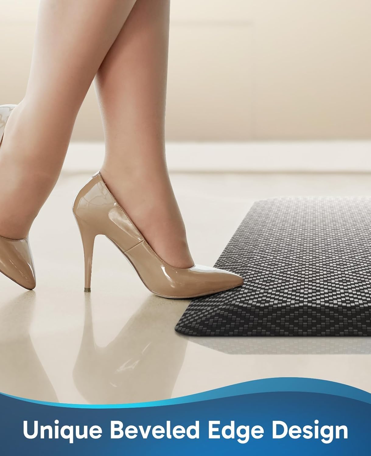 Ophanie Anti-Fatigue Kitchen Mats - 3/4 Inch Thick Cushioned Comfort Mat | Waterproof, Non-Slip, 20x32, Black