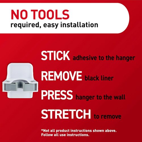 Command Broom Grippers - Damage-Free Mop & Broom Holder Wall Mount | 3 Hangers & 6 Strips, Holds Up to 4 lb