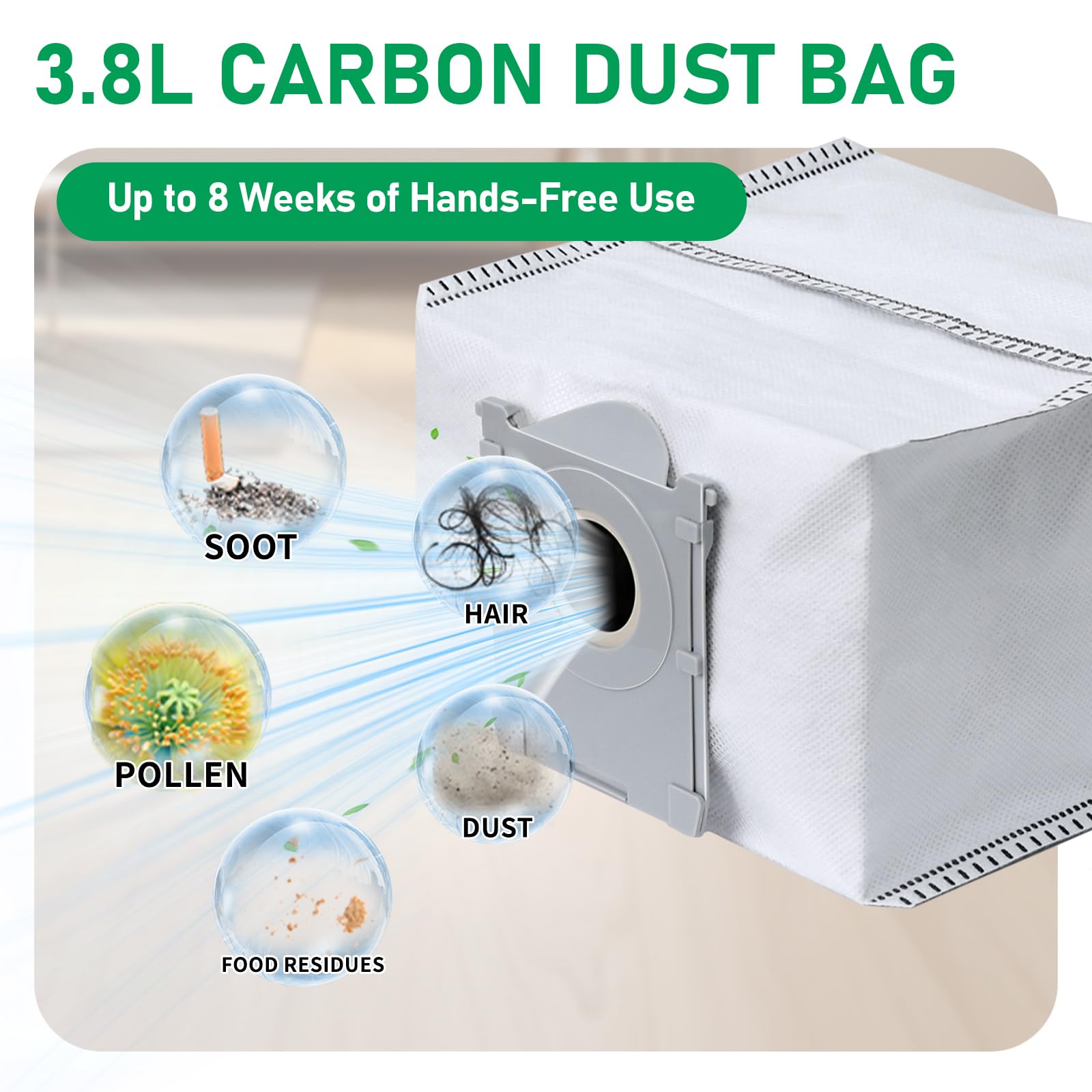 Klypticfit 21 Pack Replacement Dust Bags Compatible with ECOVACS DEEBOT X9 PRO Omni, T50 PRO, T50 MAX, X8 PRO Omni, T80 Omni - Large Capacity Disposable Vacuum Cleaner Bags
