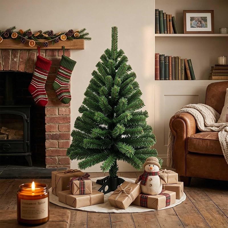 3FT Dark Green Mini Christmas Tree – Premium Foldable, Easy-Assembly Tabletop Tree