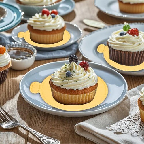 100pcs Mini Cake Boards 3.5 inch Round Gold Cake Base Paper Cupcake Dessert Displays Trays