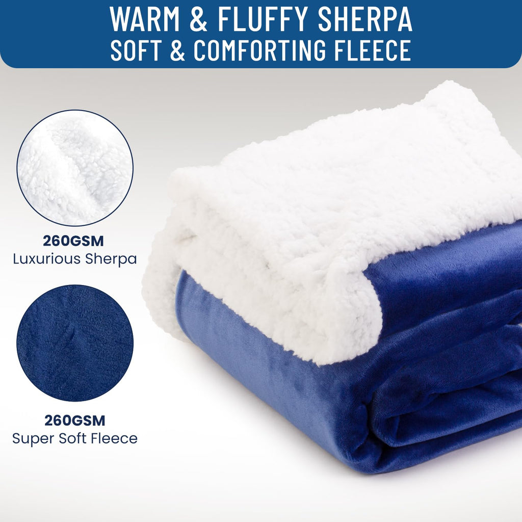 Everlasting Comfort Furry Sherpa Throw Blanket - Soft, Fluffy, Fuzzy, Plush, Thick, Minky Throws