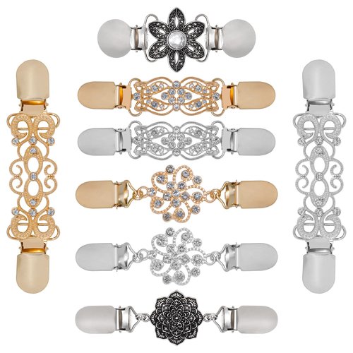 8 PCS Cinch Clip for Retro Sweater Clip,Dress Clip Back Cinch Shawl Cardigan Collar Pant Waist Tightener Clothes Clips to Tighten Dress for Women (Group f)