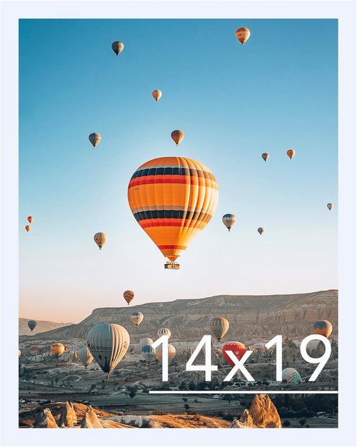 JCJMY 14x19 Picture Frame - White Wall Mount for Horizontal or Vertical Display | Durable Plexiglass