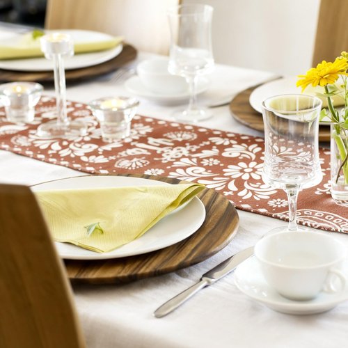 Hahafelt 12 Pcs Mexican Talavera Cielito Lindo Table Runner 71 x 13'' Linen Baby Shower Home Decor Traditional Cinco De Mayo Dia De Los Muertos Day of The Dead Fiesta Party Decoration Supplies (Brown)