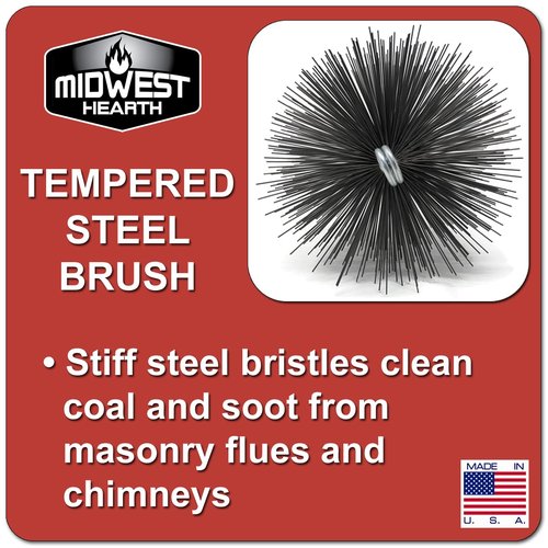 Midwest Hearth Wire Chimney Cleaning Brush (6-Inch Round) Made in USA