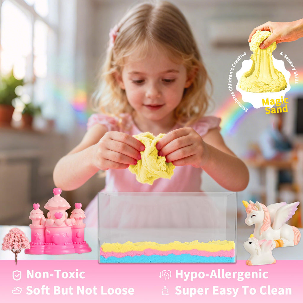 Unicorn Light-Up Terrarium Kit Toys for Kids - Not Fragile - LED Night Light Birthday Gift for Girls Ages 4 5 6 7 8-12 Year Old - DIY Arts and Crafts Kit, with Music, Stickers, Background