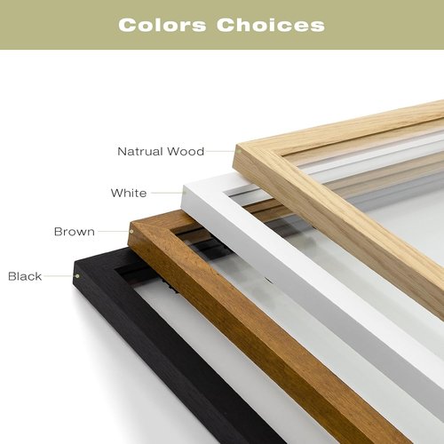Floating Picture Frame by 12x16 - Solid Wood Design for Pressed Flowers | Real Glass Front - Versatile 8.5x11 or 11x14 Display (Natural Wood, 1 Pack)