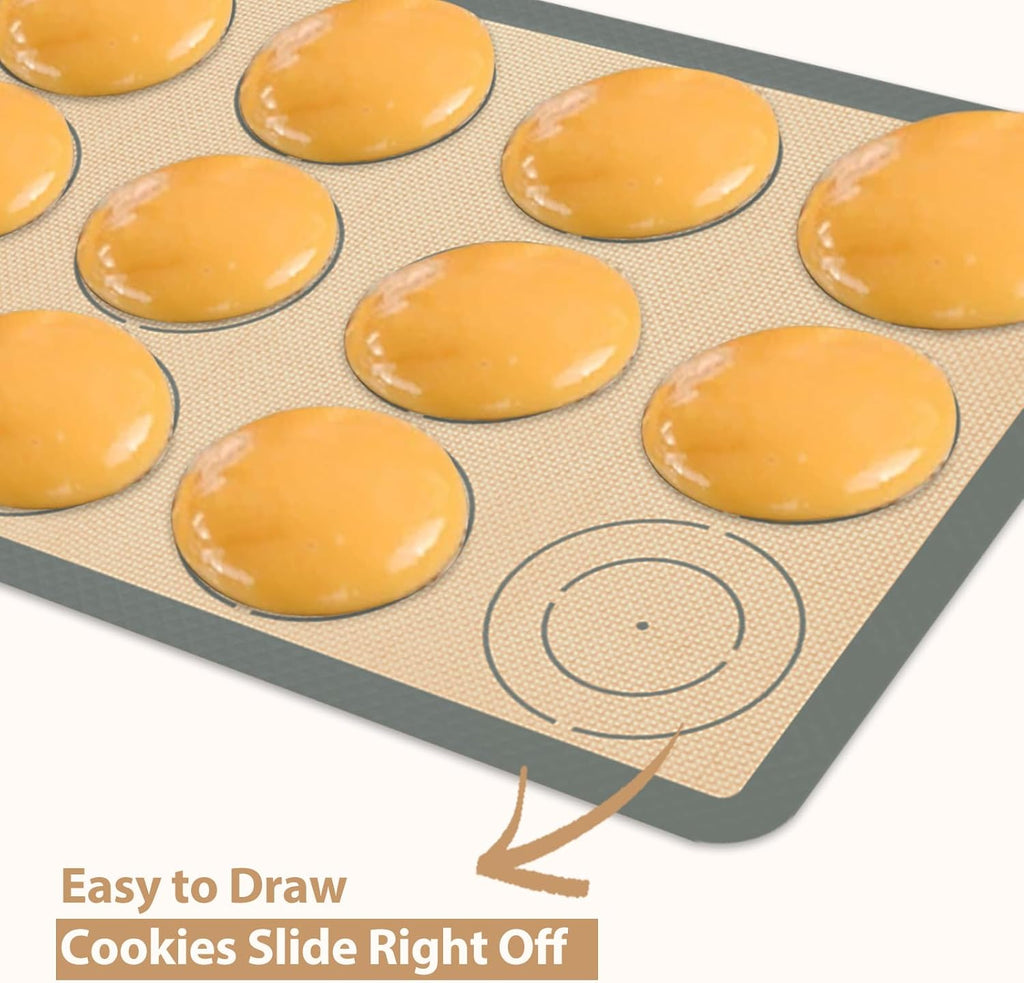 Skiennix Silicone Baking Mats Set of 6 - Non-Stick Reusable Sheets for Macarons, Cookies & More