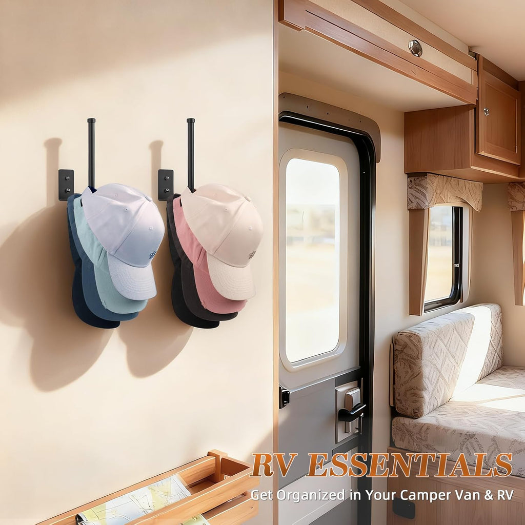 Stylisht RV Accessories Hat Organizer - 2 Pack Camper Hat Rack for Home & RV Organization