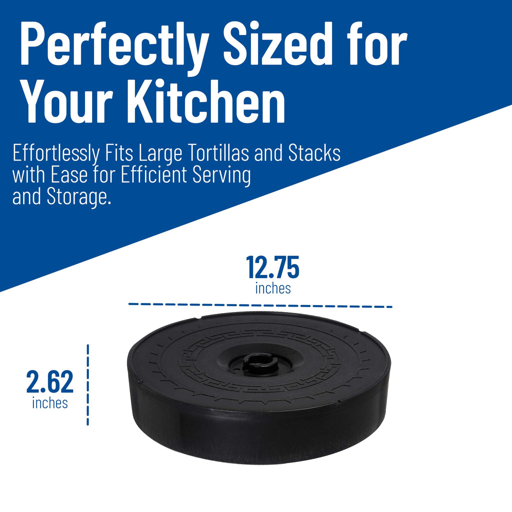 Carlisle FoodService Products Jumbo Server Tortilla Server with Insulated Lid for Kitchens, Restaurants, Catering, Plastic, 12.75 X 2.625 Inches, Black