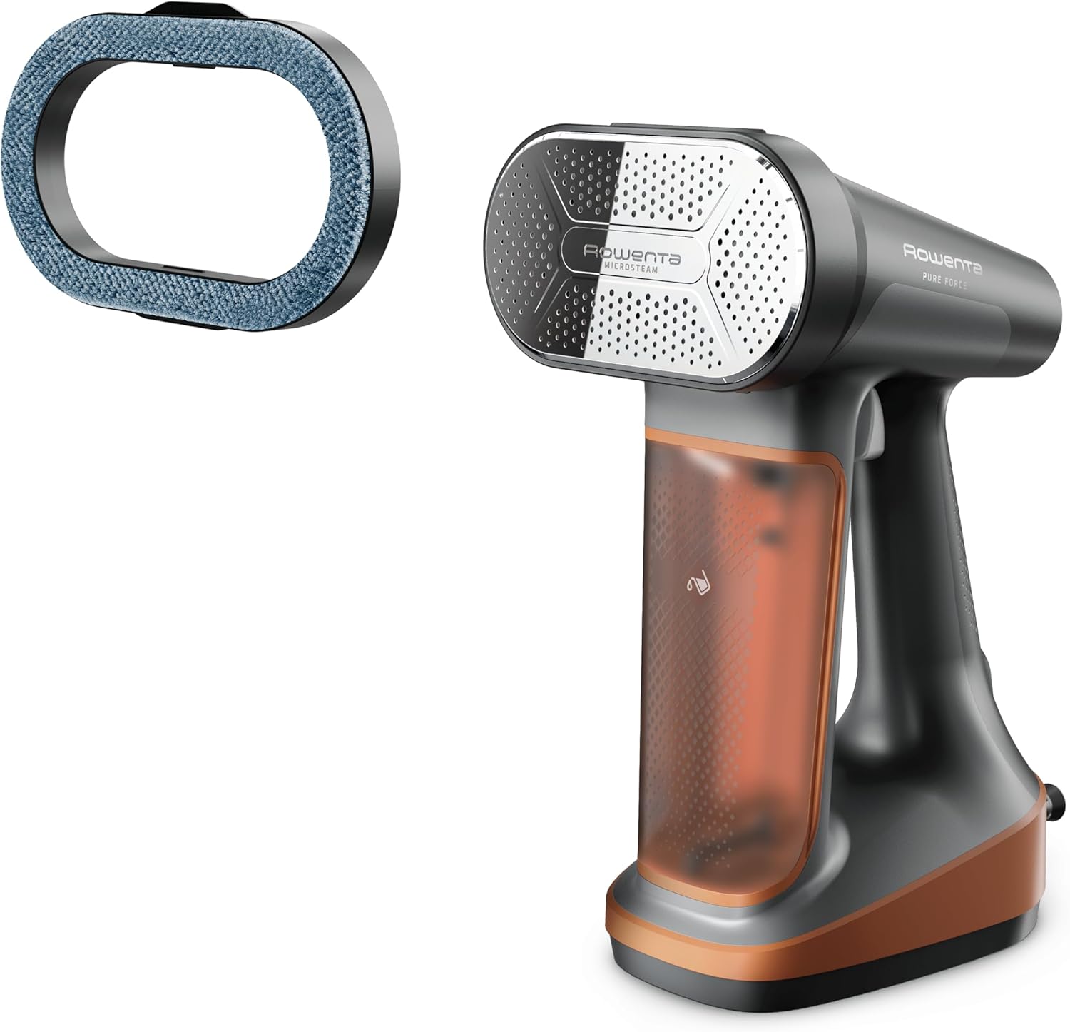 Rowenta Handheld Clothes Steamer - 3-in-1 Ironing & Lint Removal, 7.1 Oz Tank, 1875 Watts, Black & Copper